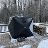 prism portable sauna tent on backyard deck